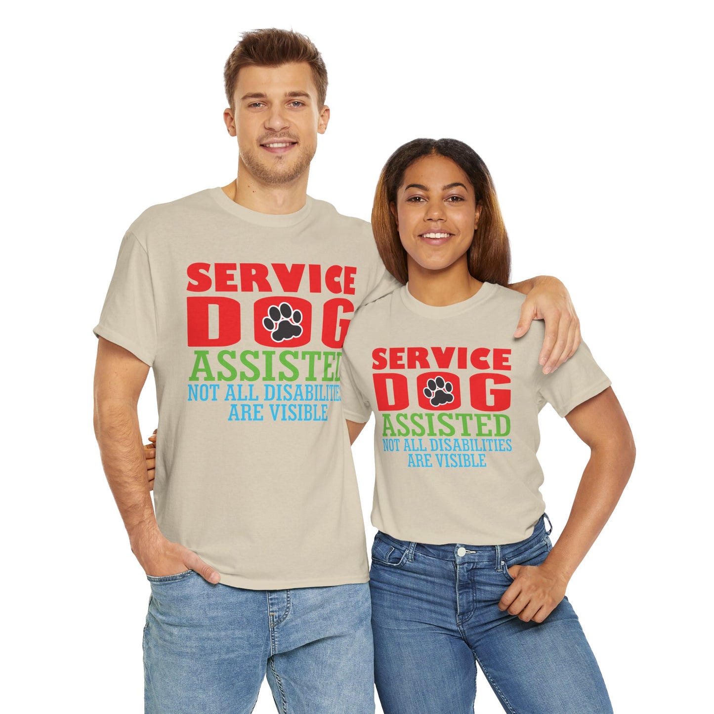 Service Dog Assisted. Heavy Cotton T-Shirt