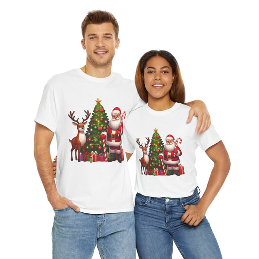 Santa Christmas Tree. Heavy Cotton T-Shirt