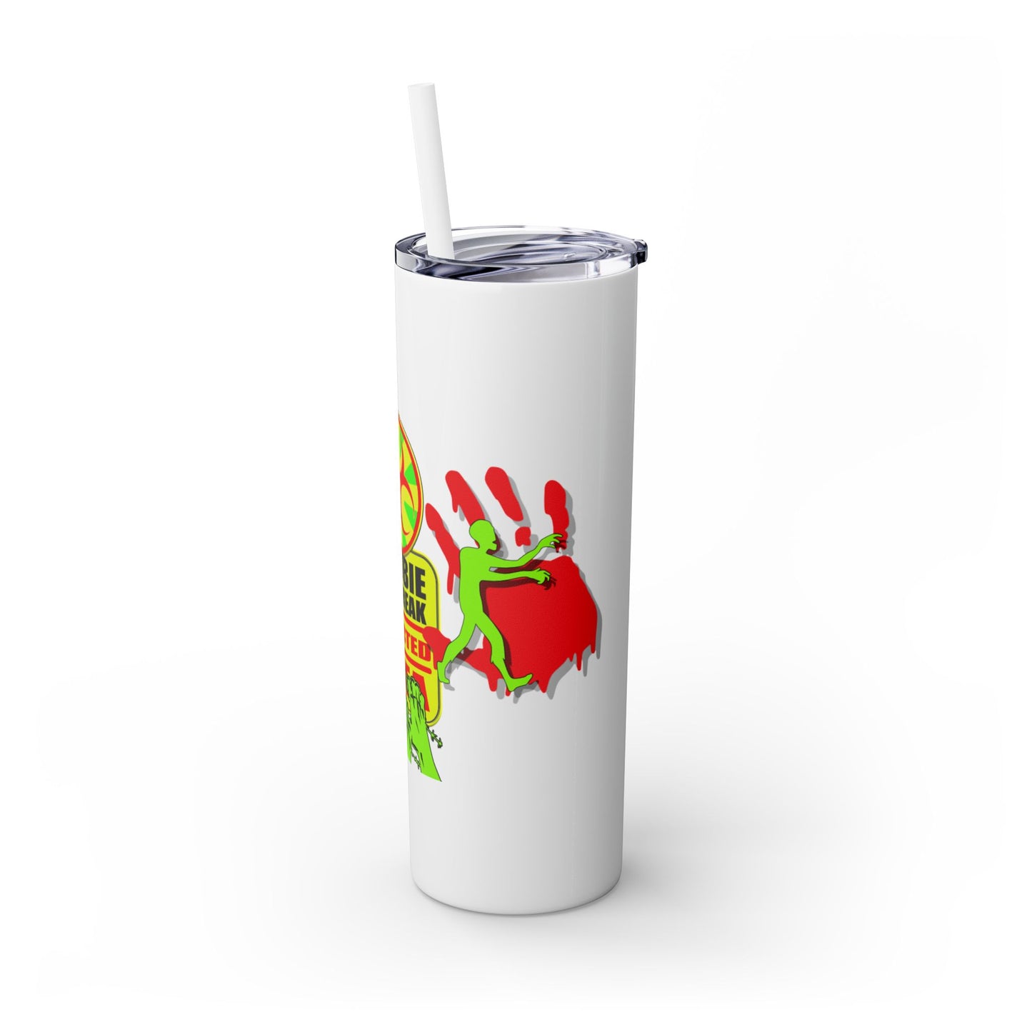 Zombie Zone. 20oz Skinny Tumbler with Straw