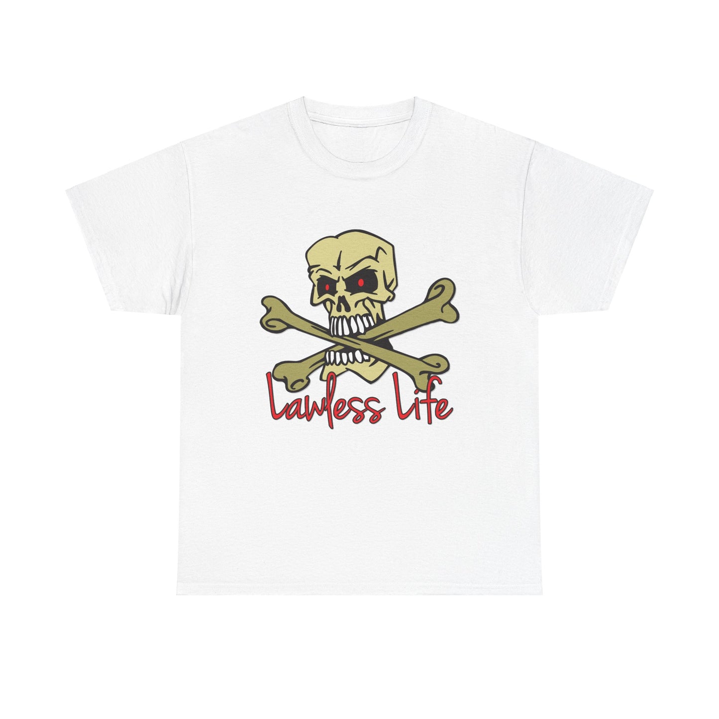 Lawless Life Skull & Bones. Heavy Cotton T-Shirt