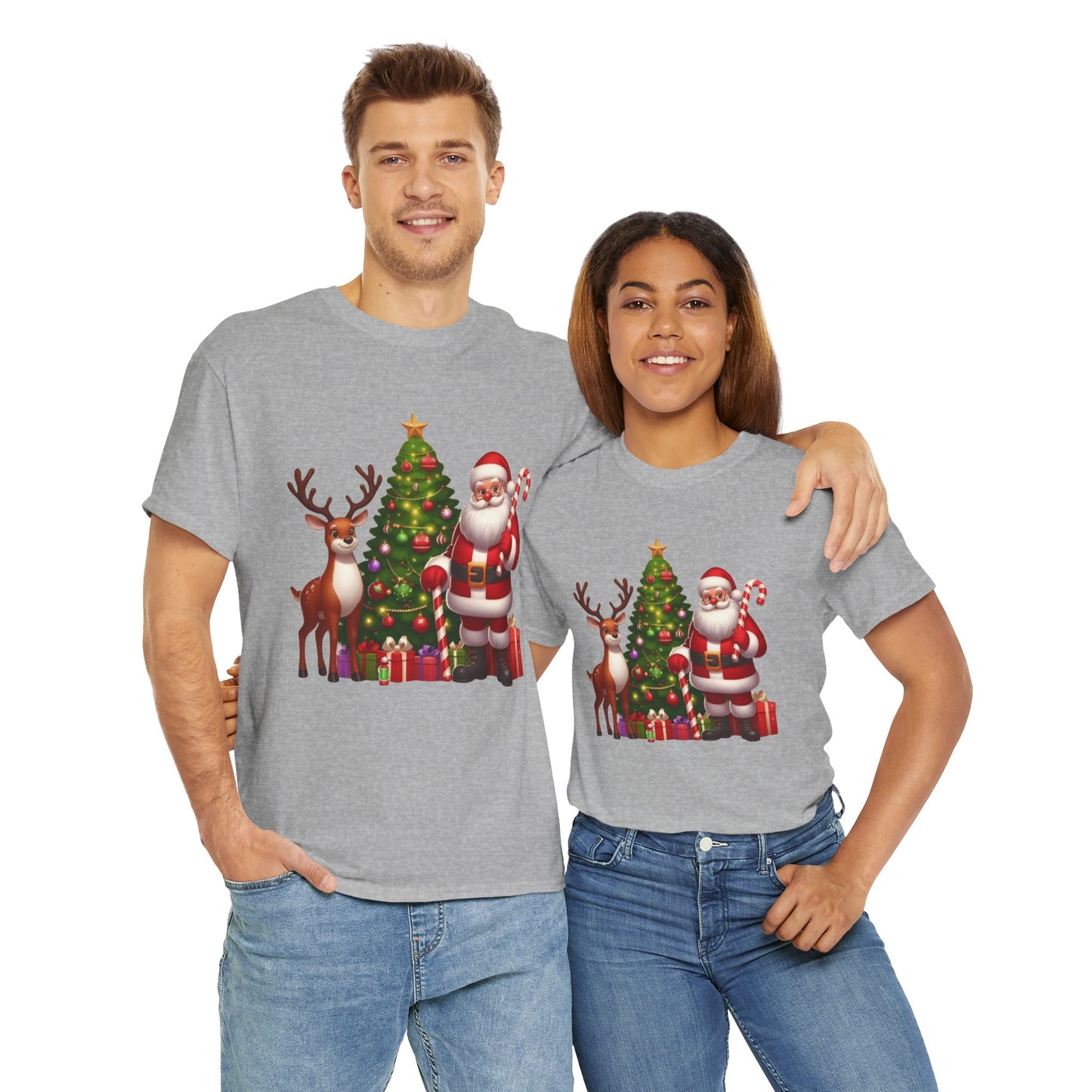 Santa Christmas Tree. Heavy Cotton T-Shirt