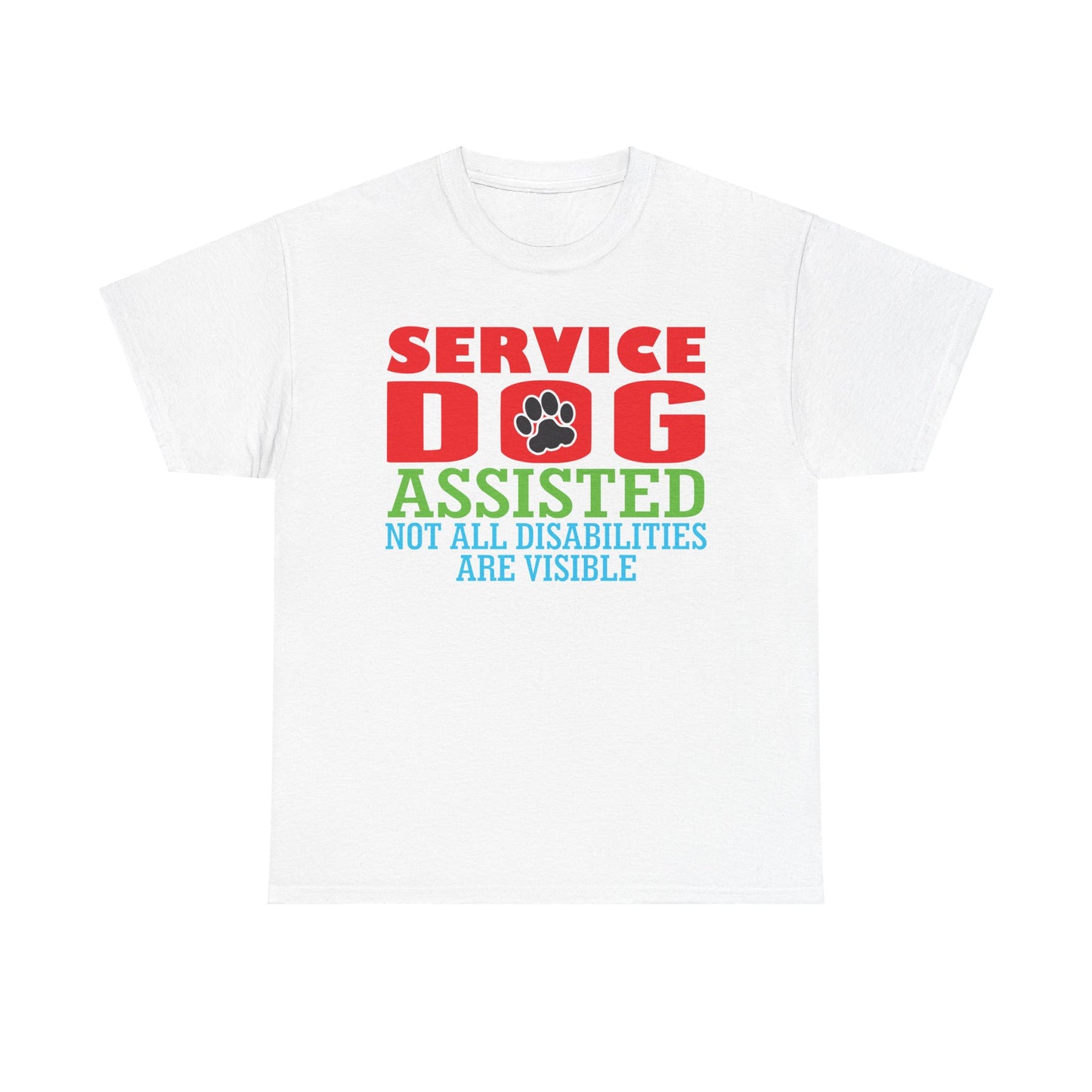 Service Dog Assisted. Heavy Cotton T-Shirt