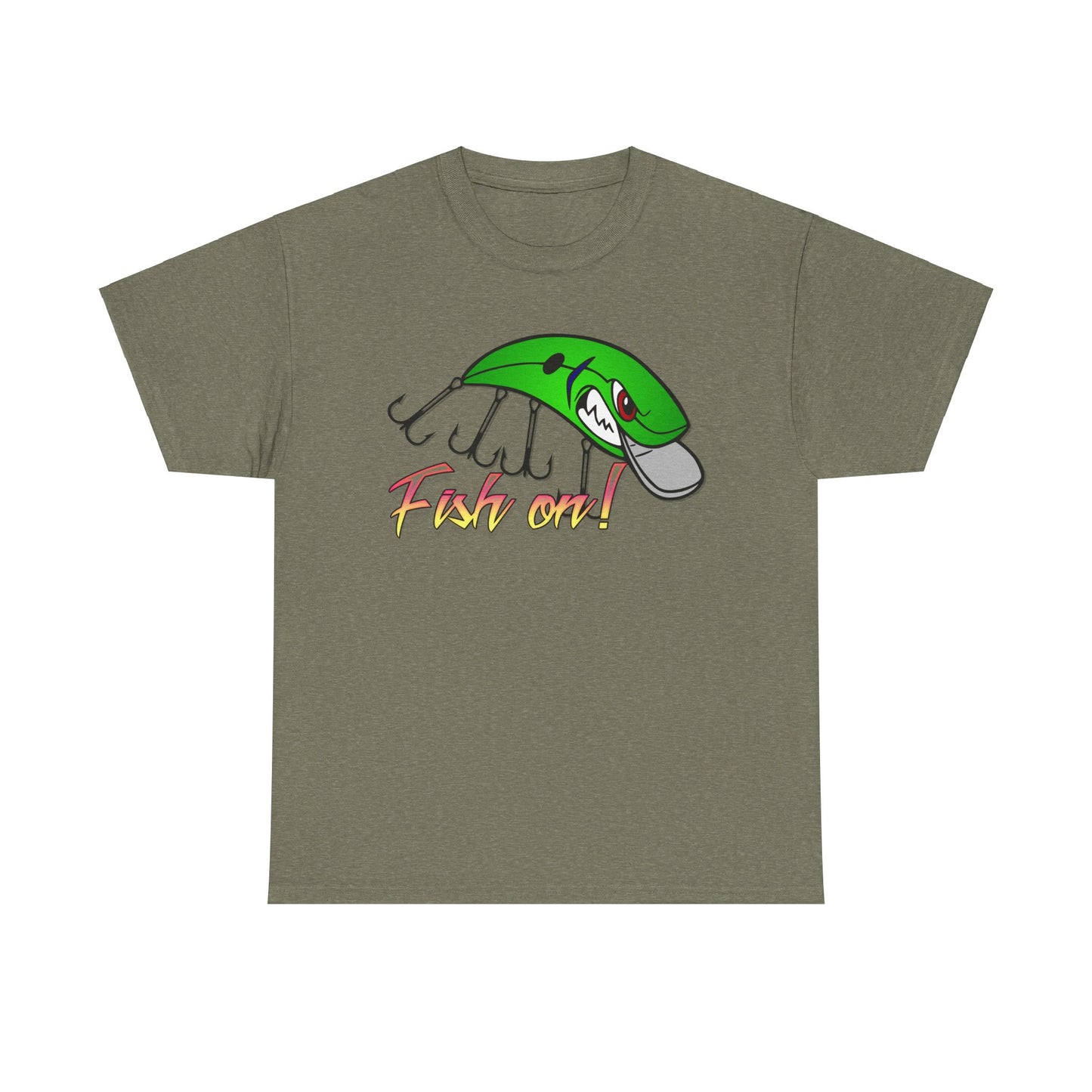 Fish on Lure, Heavy Cotton T-Shirt