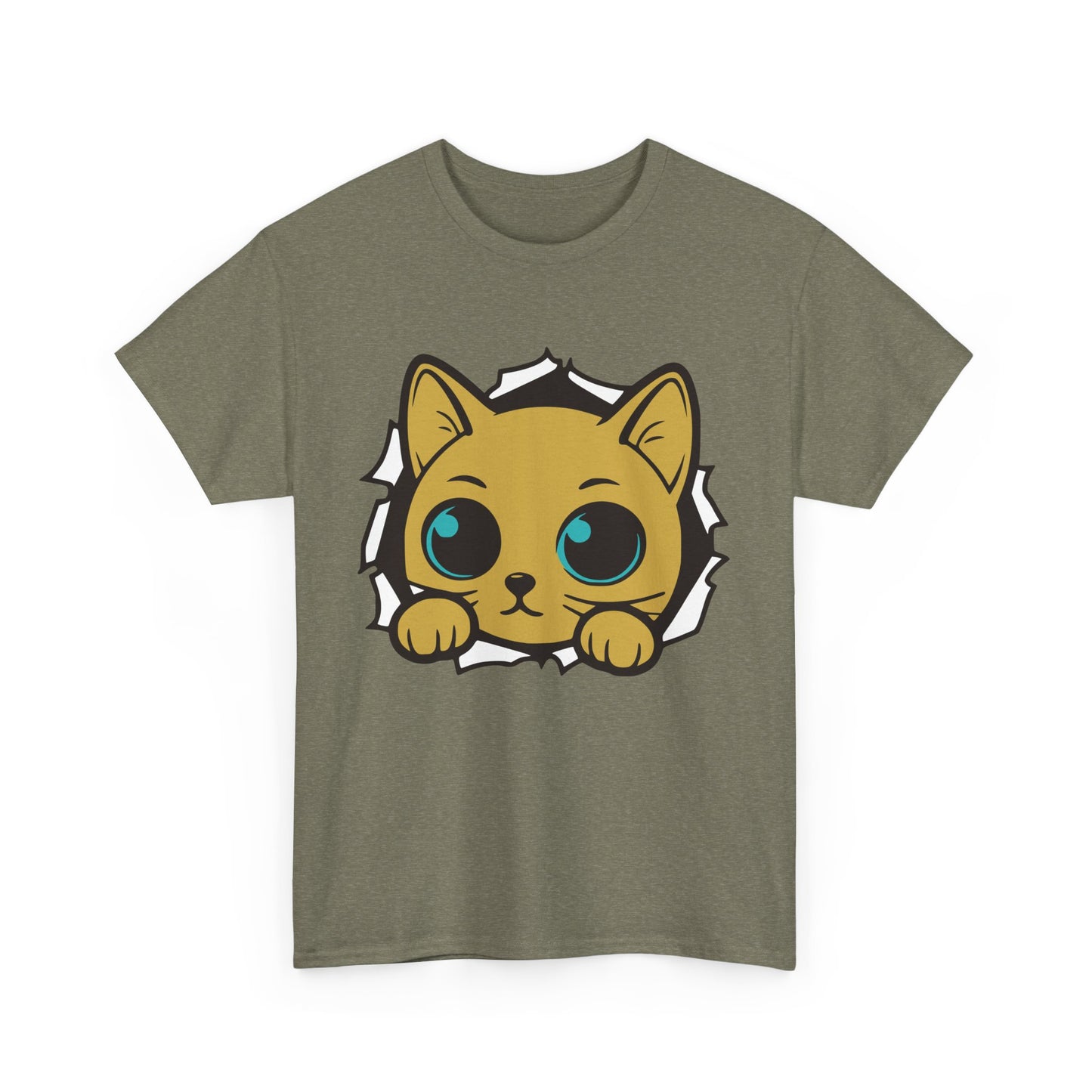 Breaking out Cat. Heavy Cotton T-Shirt