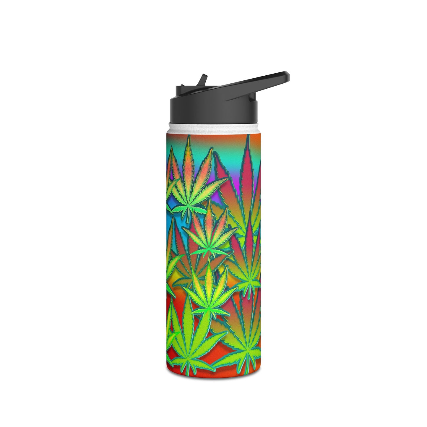 Marijuana Leaf. Stainless Steel Water Bottle