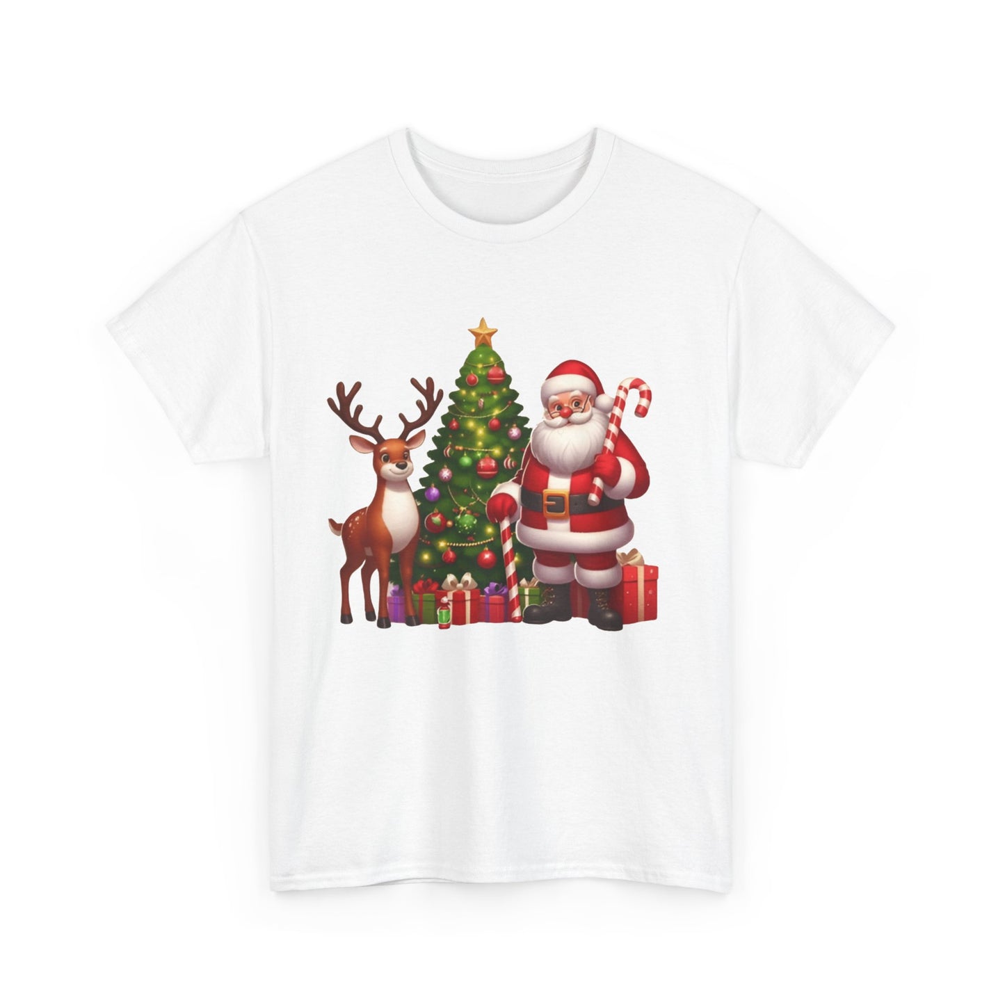 Santa Christmas Tree. Heavy Cotton T-Shirt