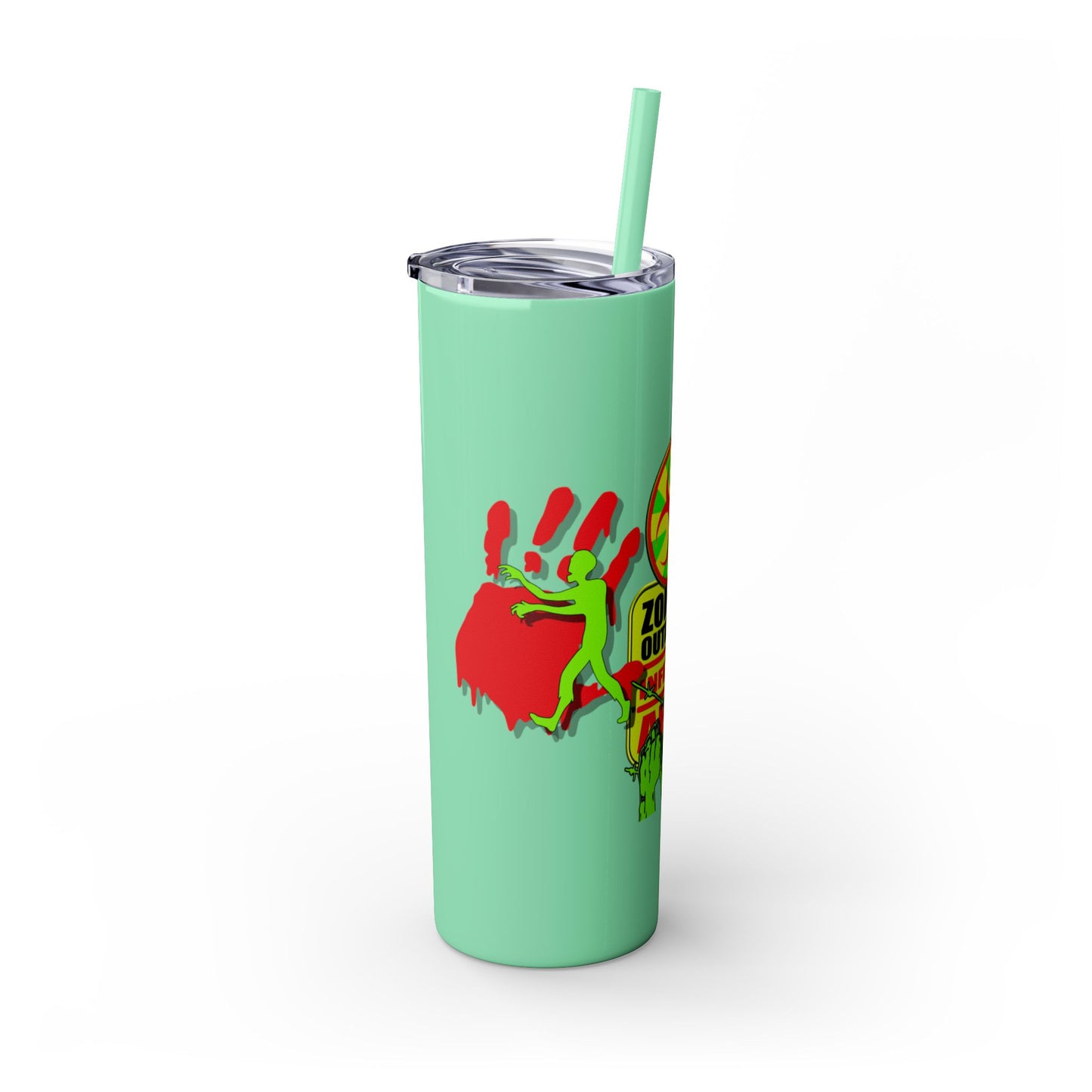 Zombie Zone. 20oz Skinny Tumbler with Straw