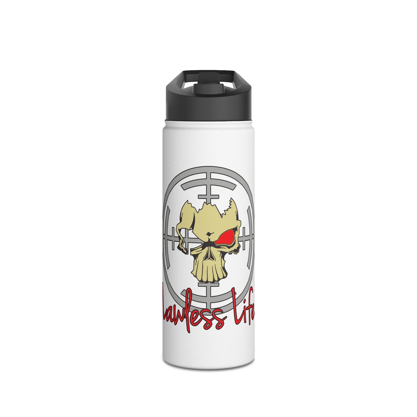 Lawless Life Skull Sight. Stainless Steel Water Bottle