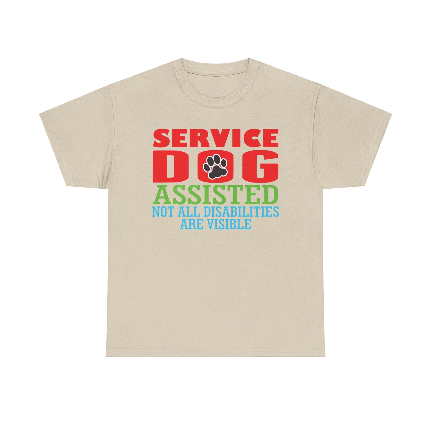 Service Dog Assisted. Heavy Cotton T-Shirt