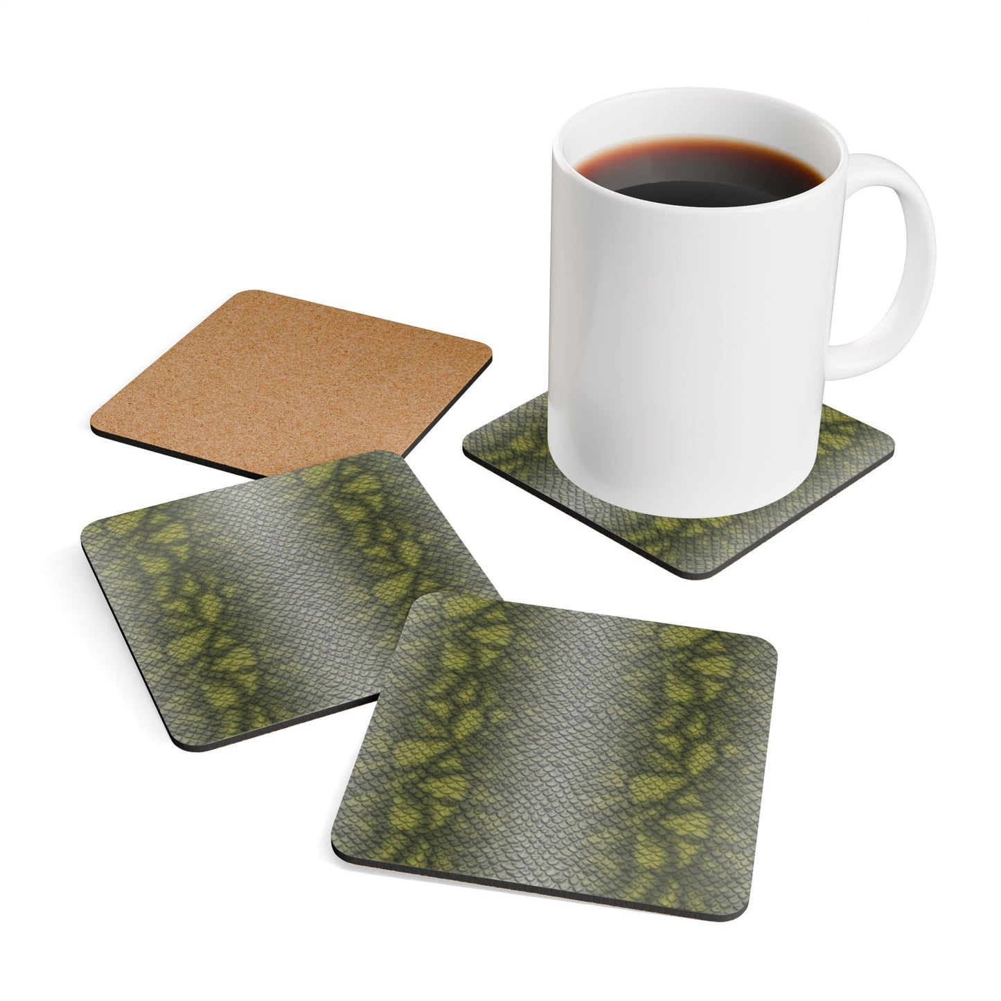 Snake Skin. Corkwood Coaster Set