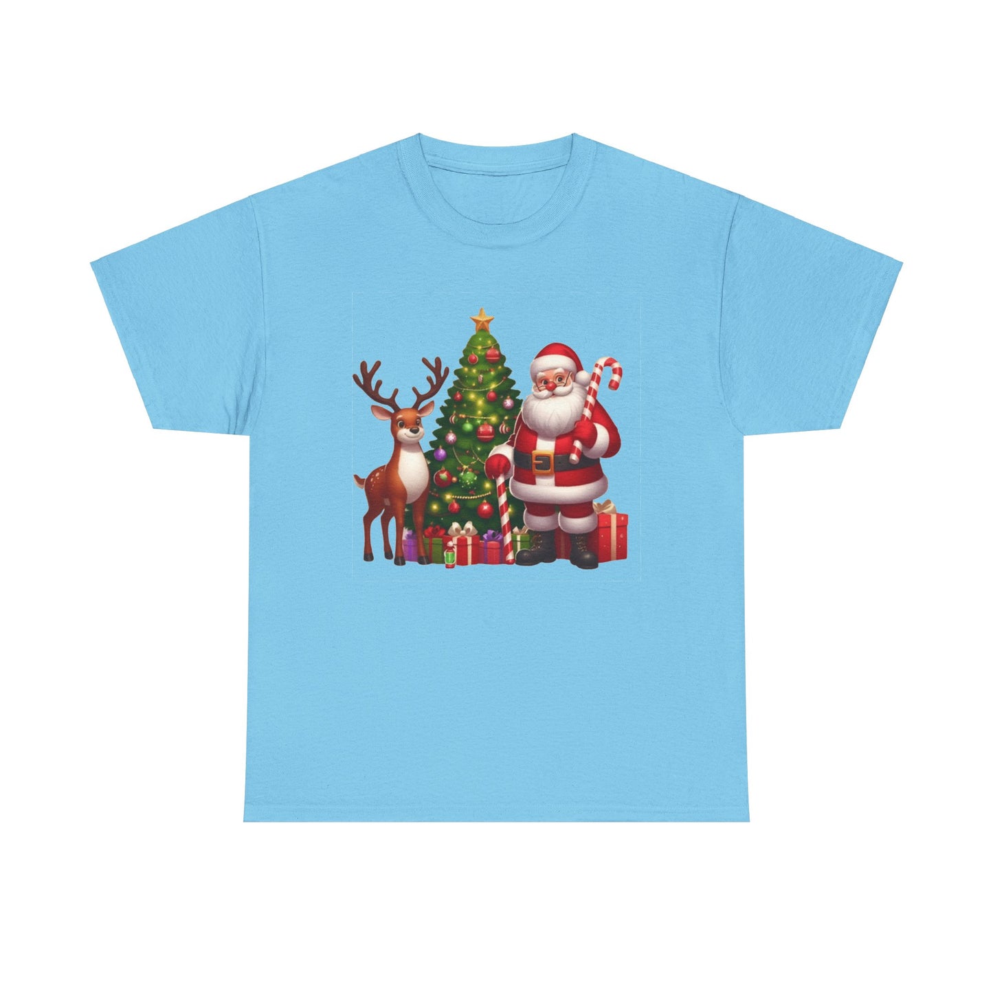 Santa Christmas Tree. Heavy Cotton T-Shirt