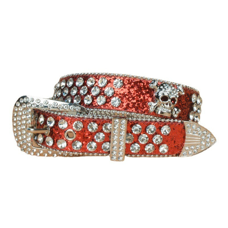 Denim Style Women's Skull Rhinestone Belt