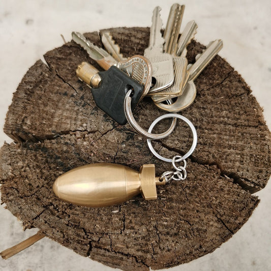 Brass Bomb Bottle Keychain