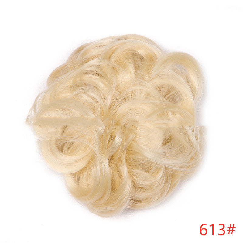 Popular hair bun fluffy natural drawstring fiber hair