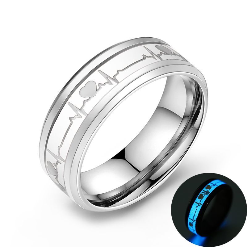 ECG Heartbeat Carbon Fiber Ring