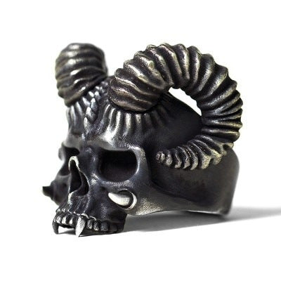 Satan Horn Devil Skull Ring