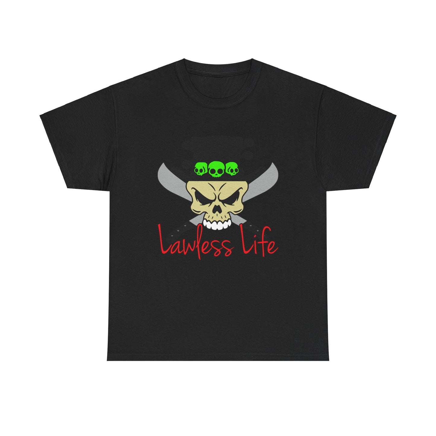 Lawless Life VooDoo Skull. Heavy Cotton T-Shirt