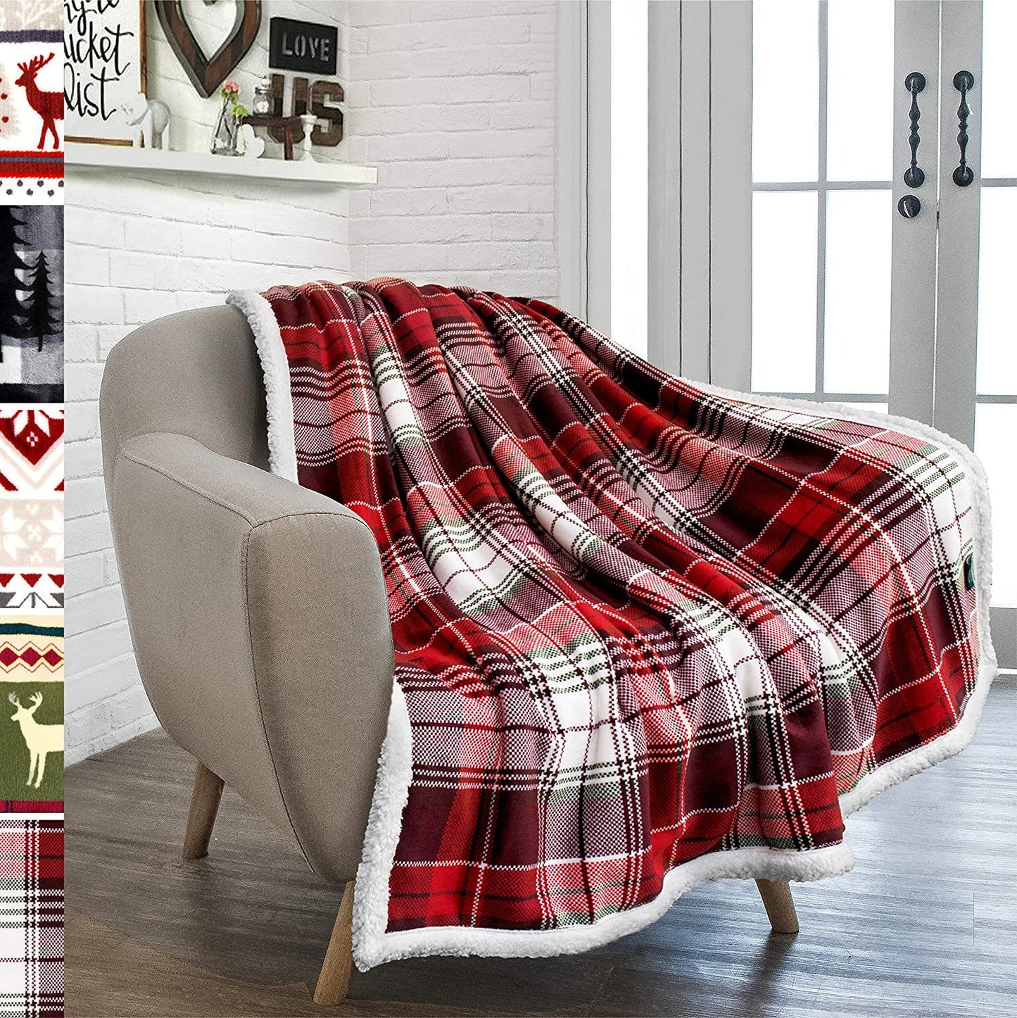 Plaid flannel wool blanket