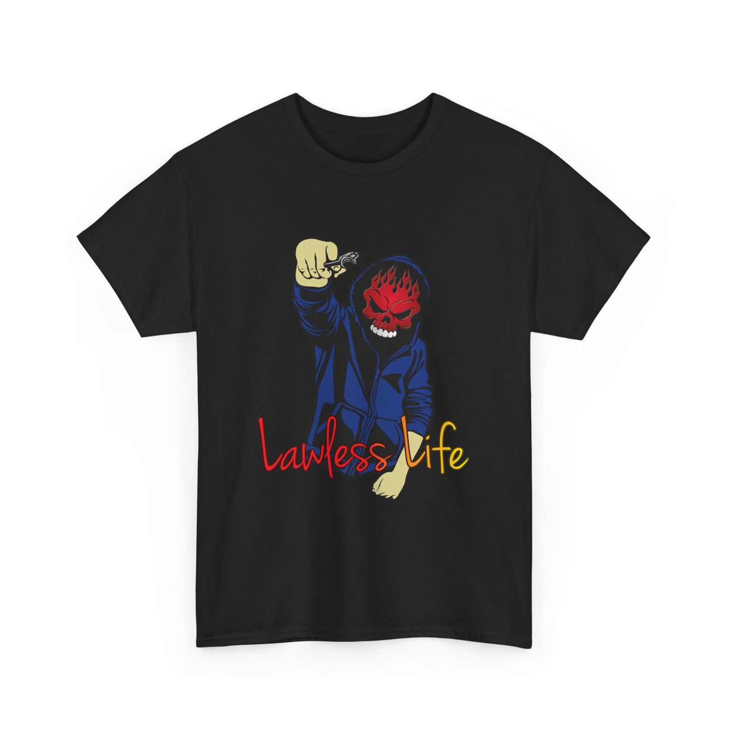 Lawless Life Skull Thug. Heavy Cotton T-Shirt