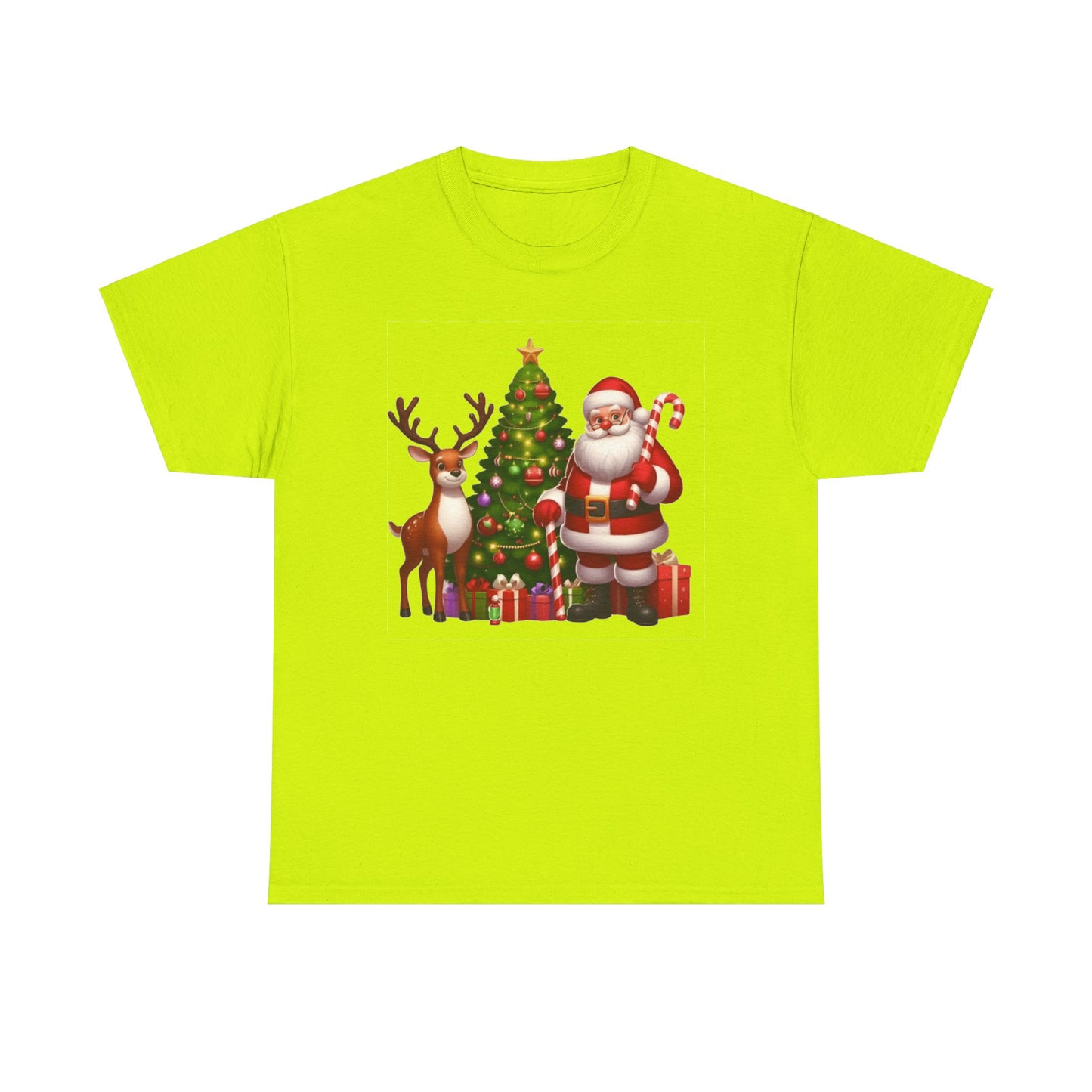 Santa Christmas Tree. Heavy Cotton T-Shirt