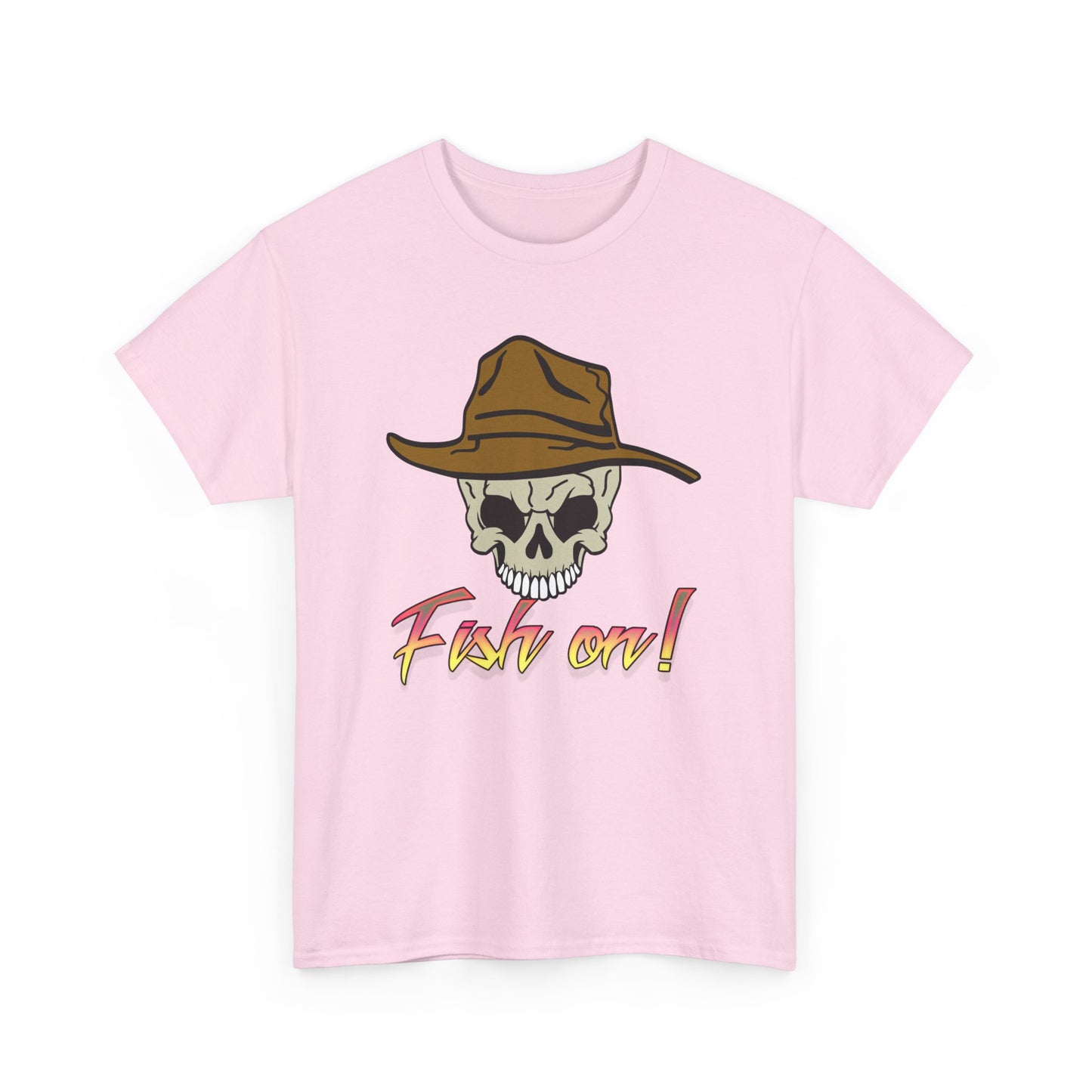 Fish on Skull. Heavy Cotton T-Shirt