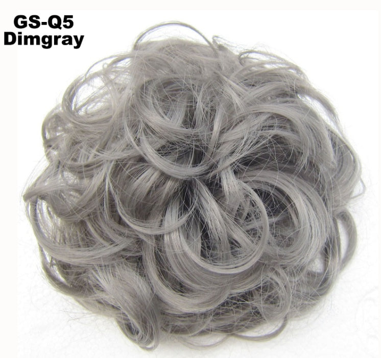 Popular hair bun fluffy natural drawstring fiber hair