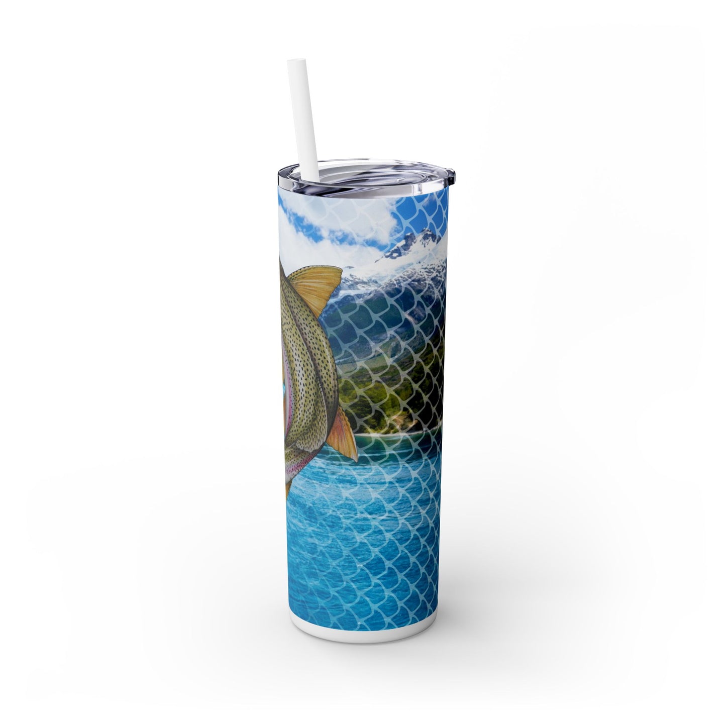 Rainbow Trout. 20oz Skinny Tumbler with Straw