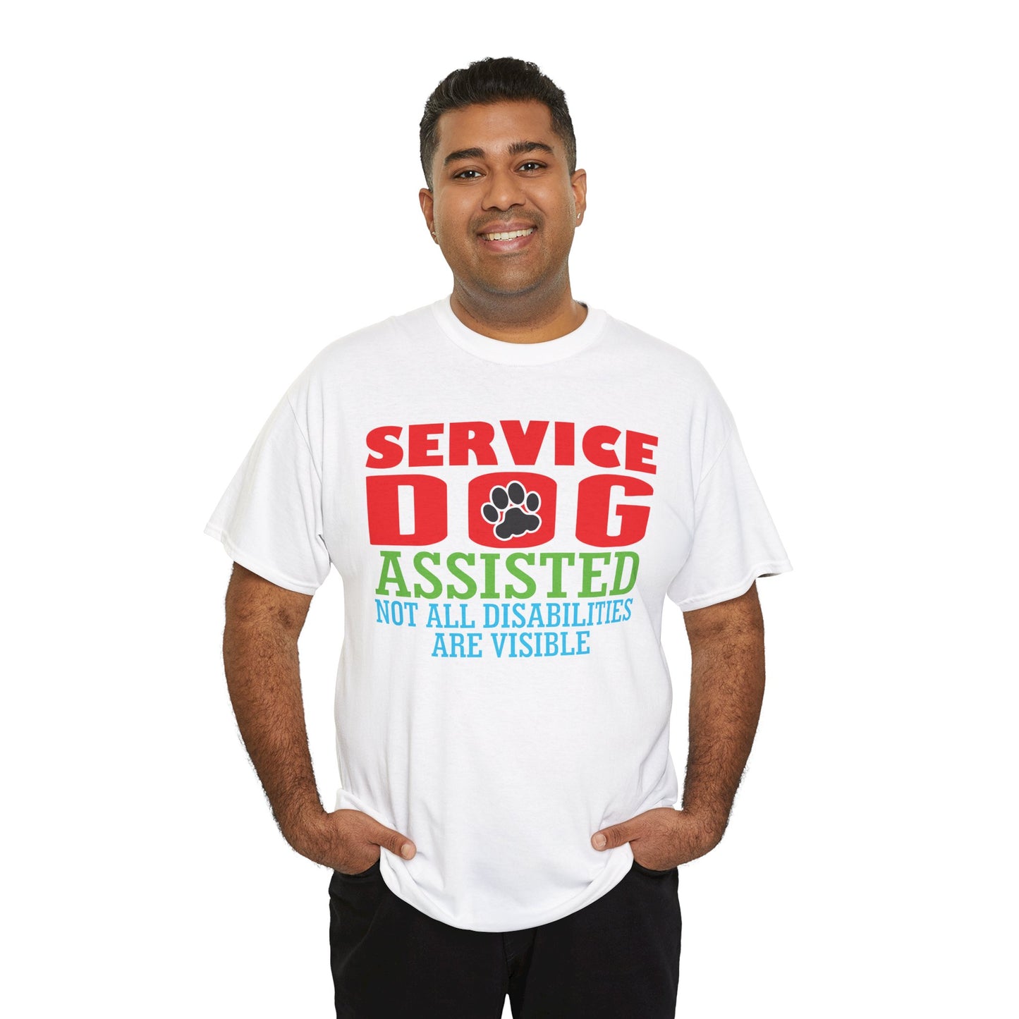 Service Dog Assisted. Heavy Cotton T-Shirt