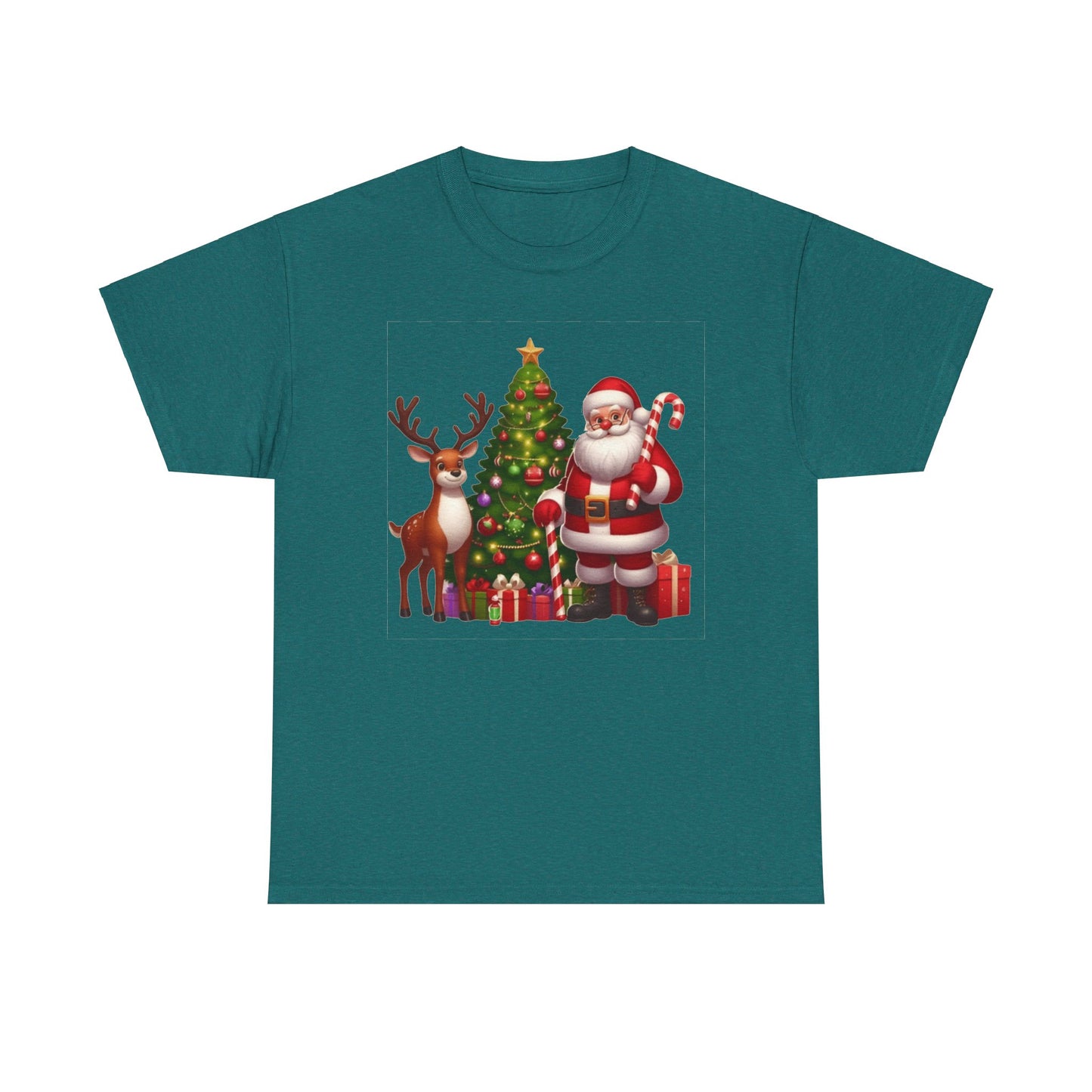 Santa Christmas Tree. Heavy Cotton T-Shirt