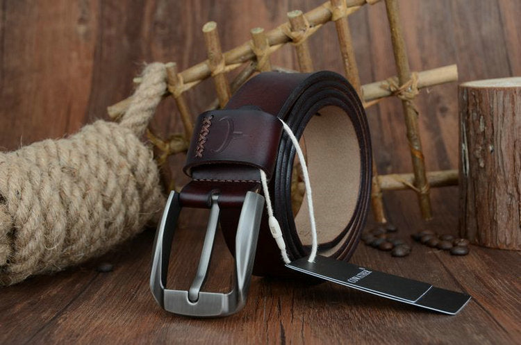 Leather pin buckle belt