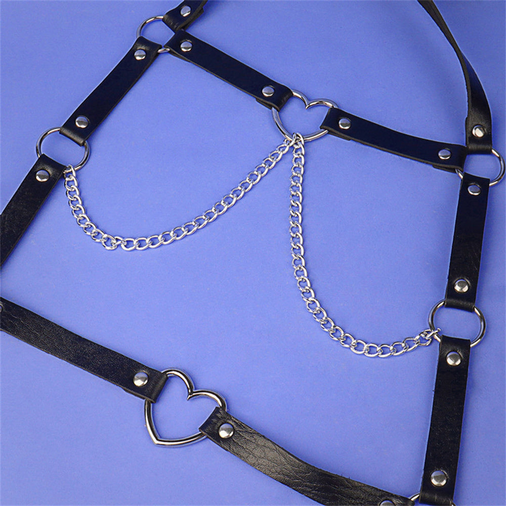 Love Heart Chain Leather Strap