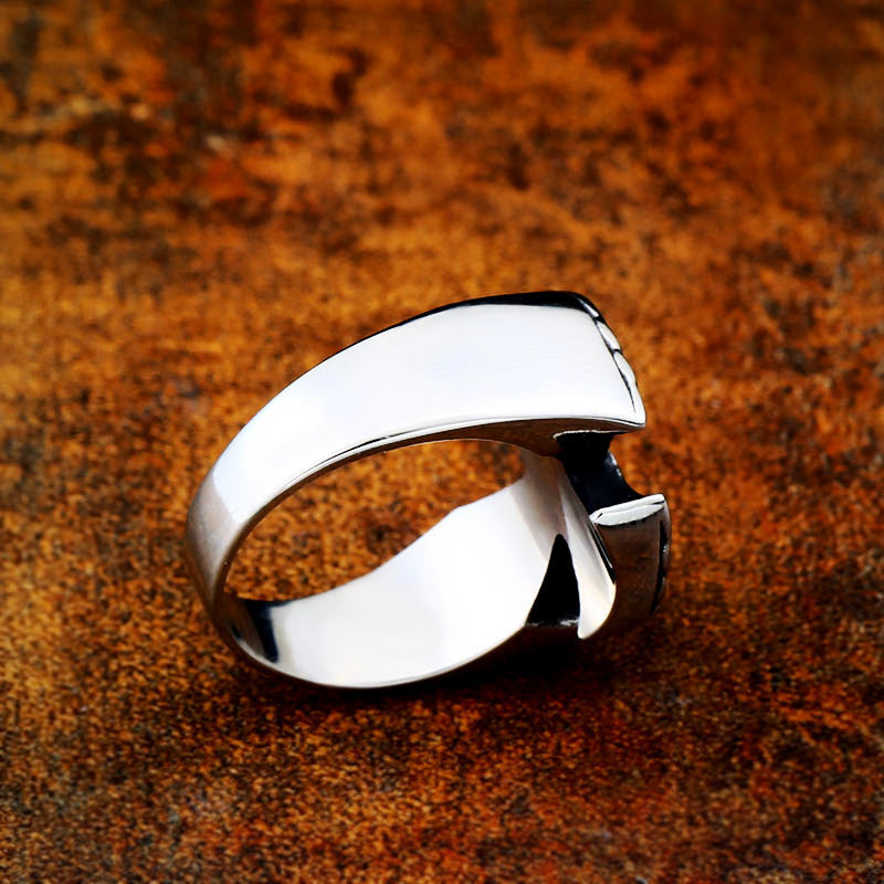 Vintage Cross Simple Titanium Steel Ring