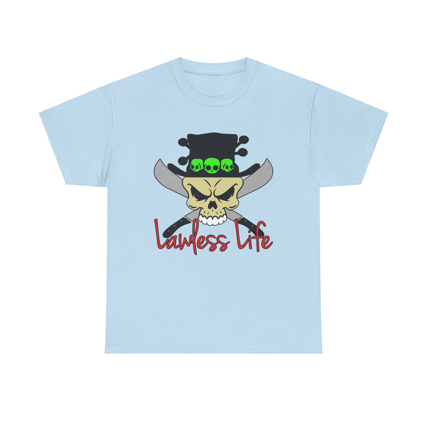 Lawless Life VooDoo Skull. Heavy Cotton T-Shirt