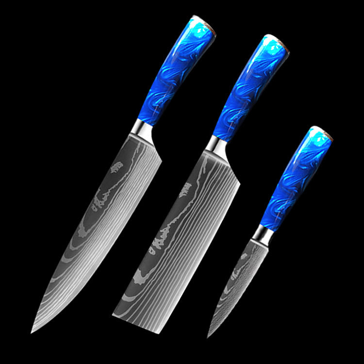 Chef's Blue Resin Handle Knife