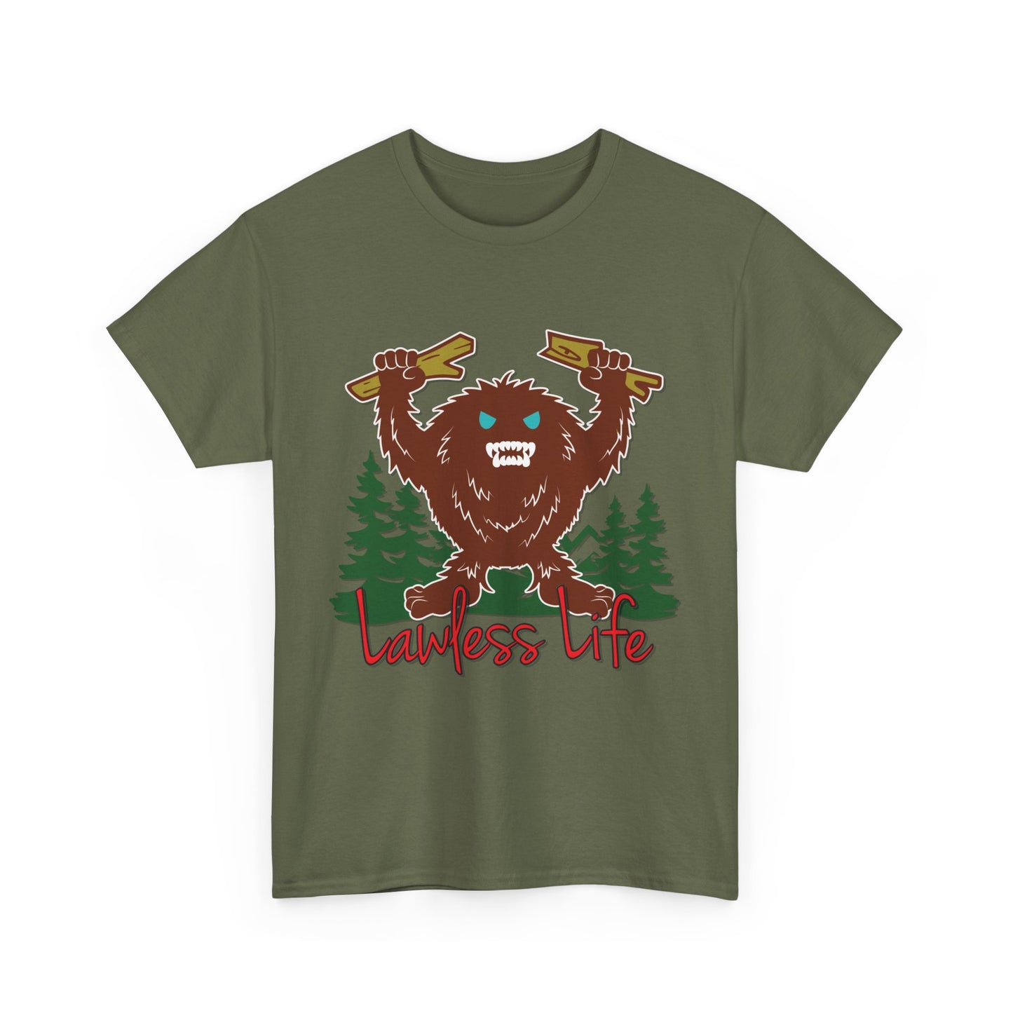 Lawless Life Sasquatch. Heavy Cotton T-Shirt