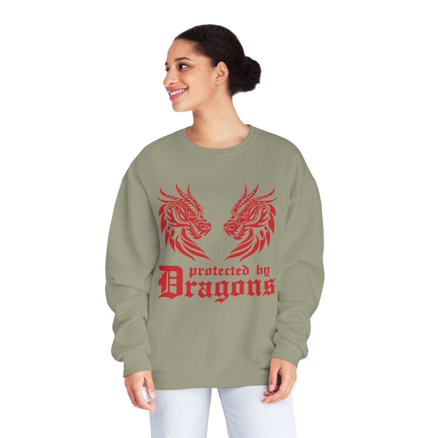 Protected by Dragons, Unisex NuBlend® Crewneck Sweatshirt