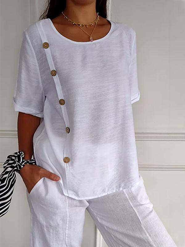 Casual Cotton And Linen Style Shirt