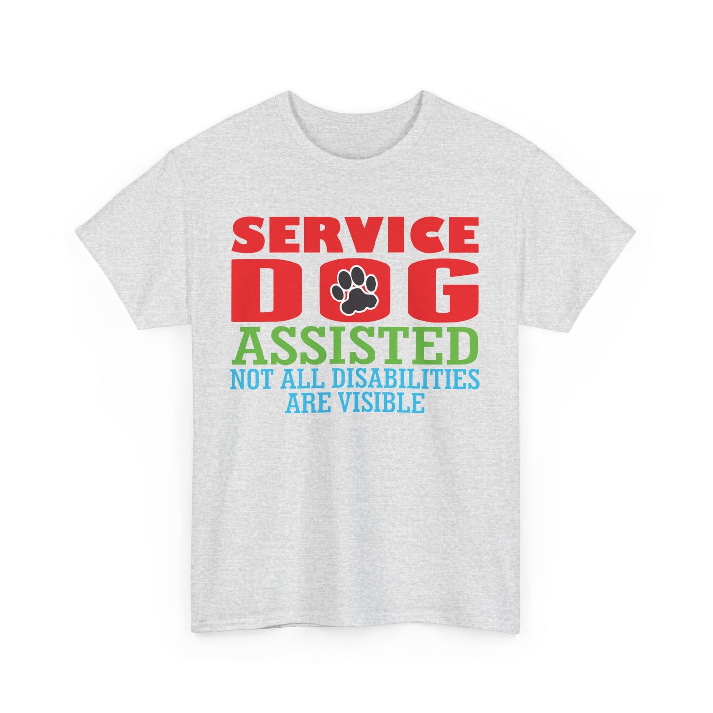 Service Dog Assisted. Heavy Cotton T-Shirt