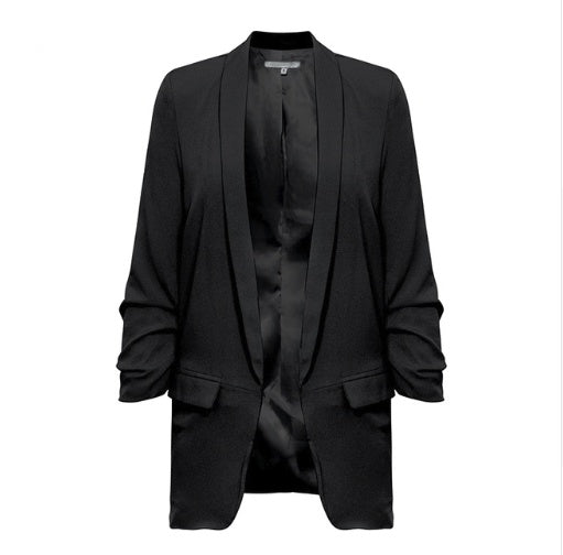 Pleated suit jacket