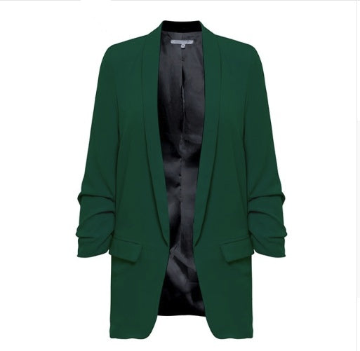 Pleated suit jacket