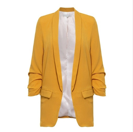 Pleated suit jacket