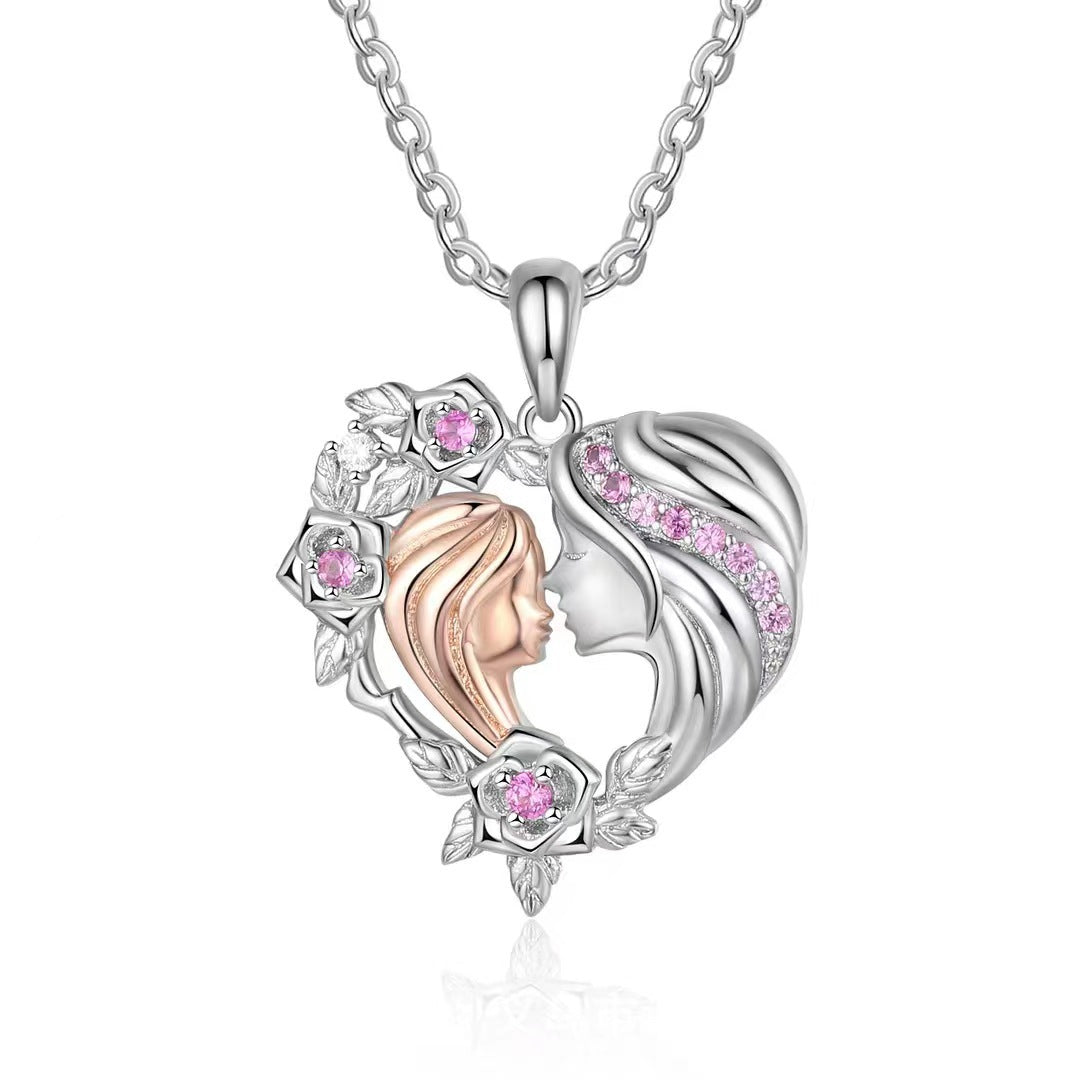 Mother And Daughter Heart Necklace