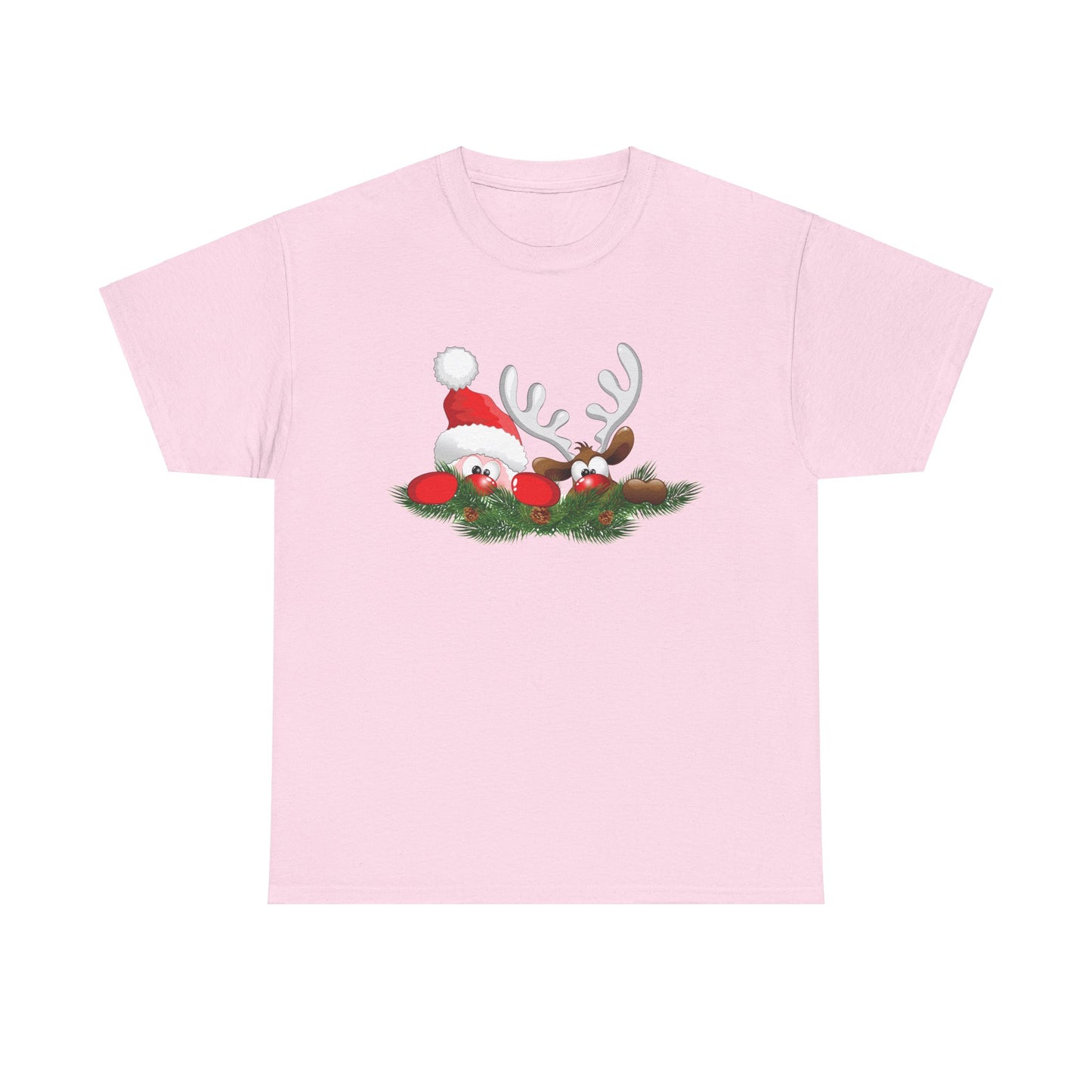 Peeking Santa. Heavy Cotton T-Shirt