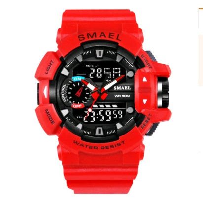 Waterproof double display multi-function LED watch