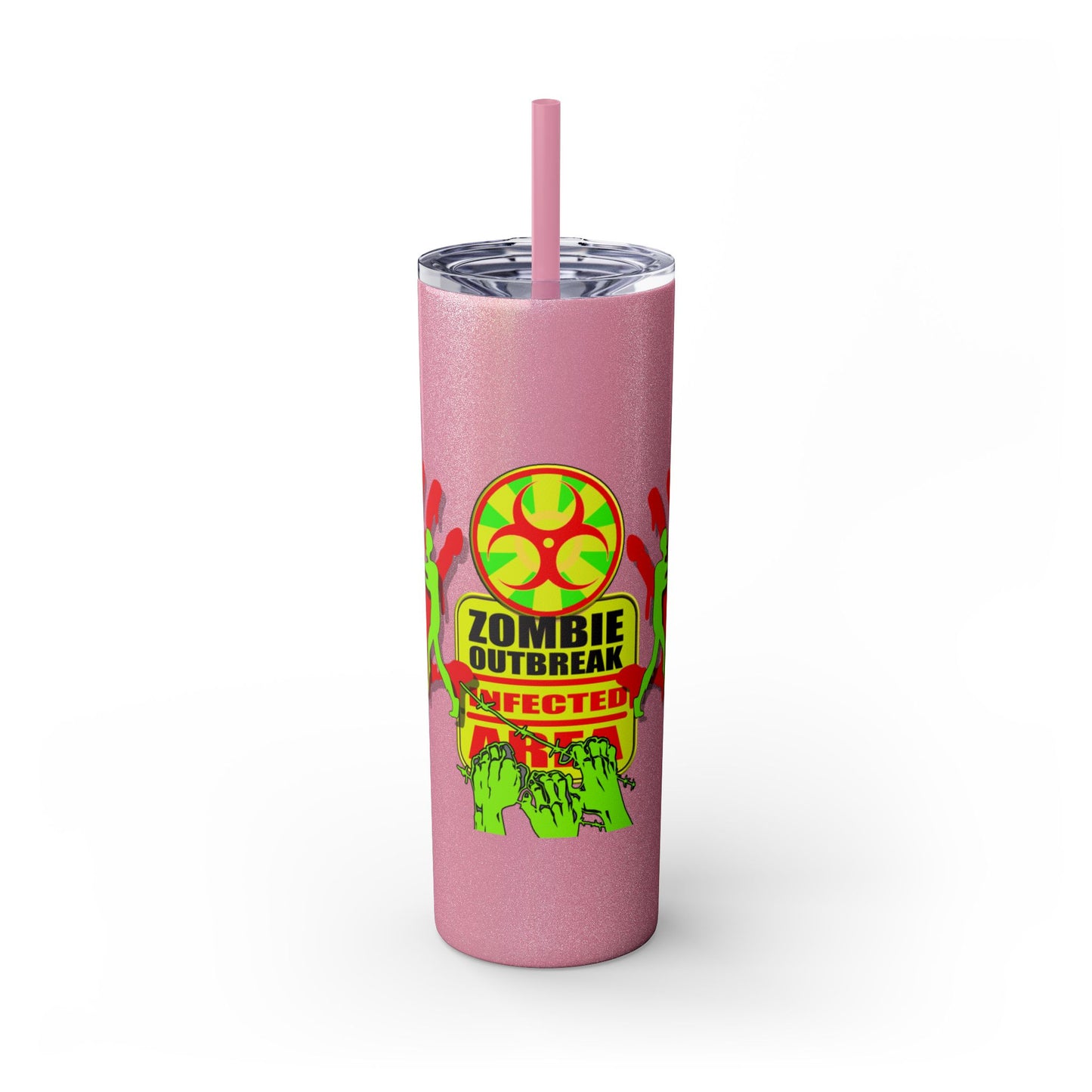 Zombie Zone. 20oz Skinny Tumbler with Straw