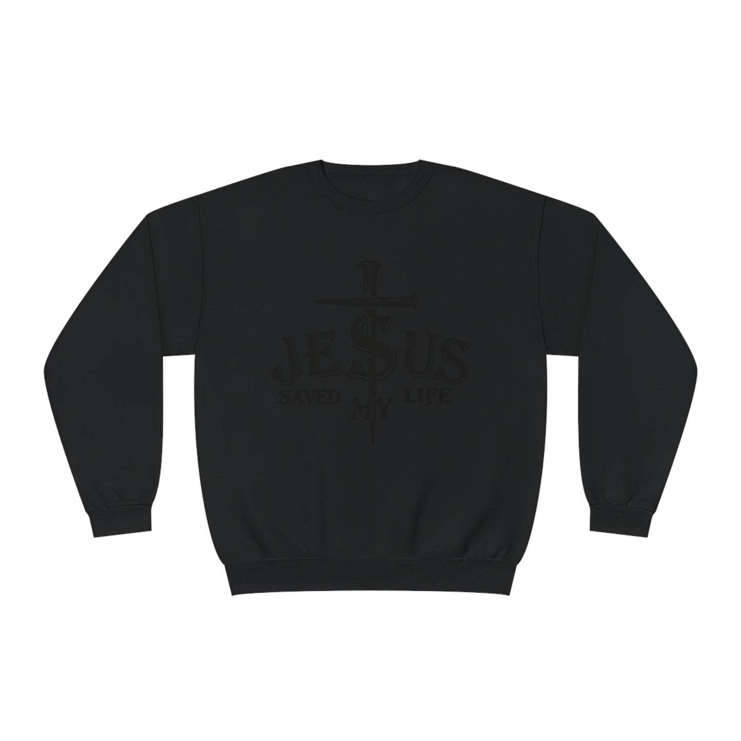 Jesus Saved My Life, Unisex NuBlend® Crewneck Sweatshirt