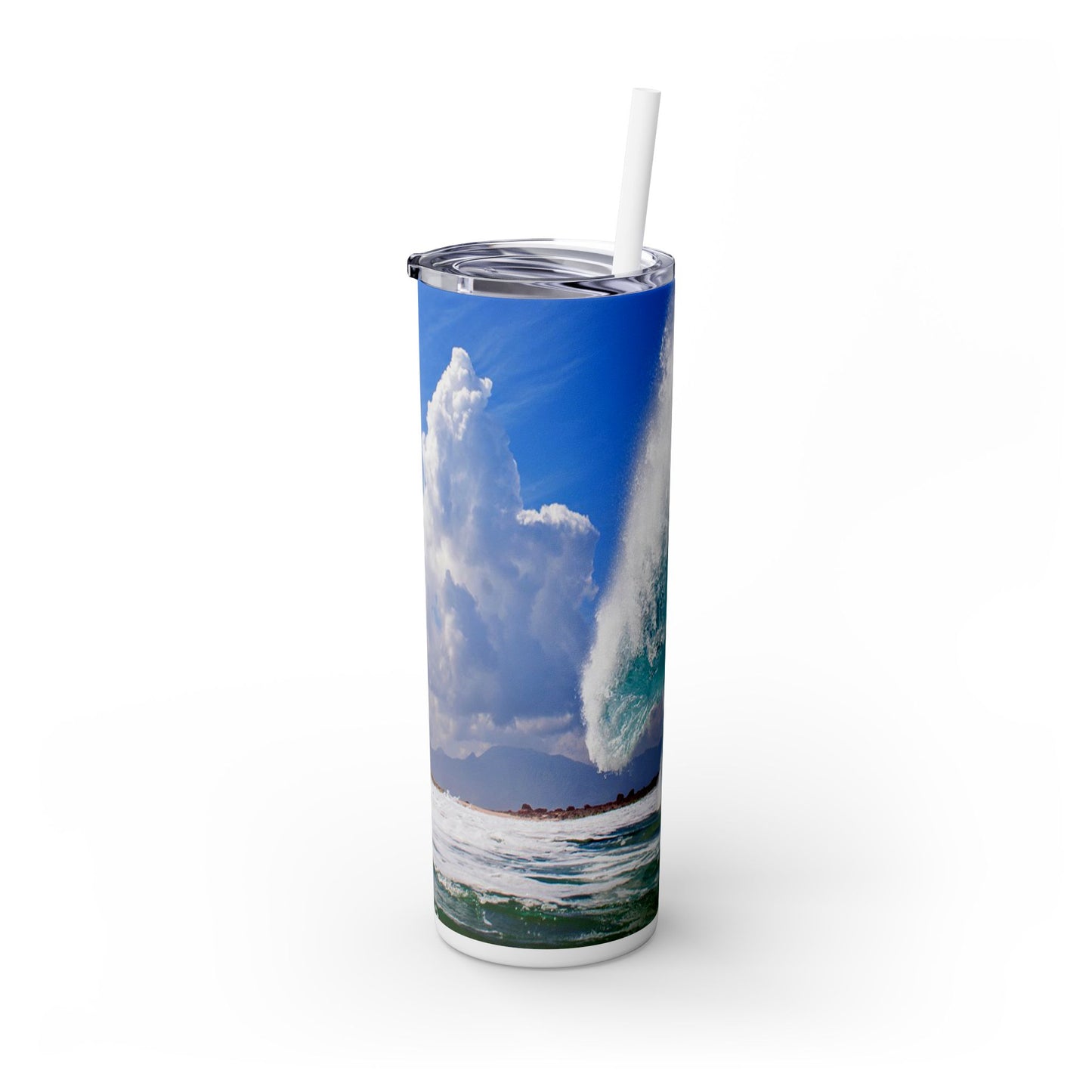 Ocean Wave. 20oz Skinny Tumbler with Straw