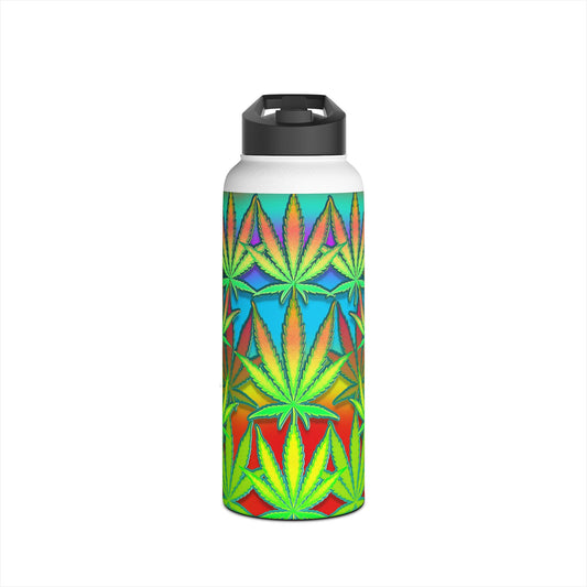 Marijuana Leaf. Stainless Steel Water Bottle