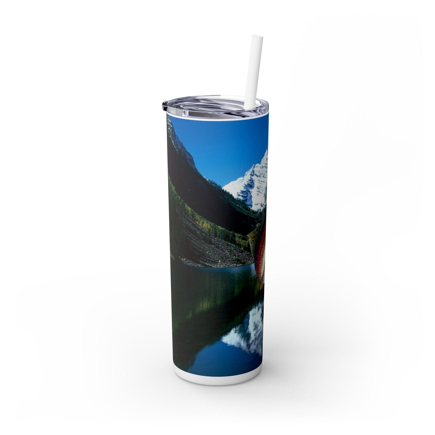 Rainbow Trout Lake. 20oz Skinny Tumbler with Straw