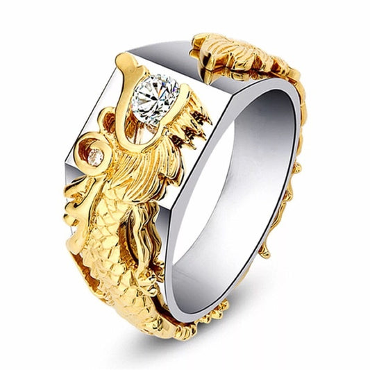 Dragon Two-Tone Zircon Rhinestone Ring